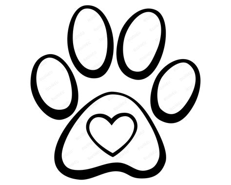 Download Free Dog Paw with Heart Toe | Embroidery Images